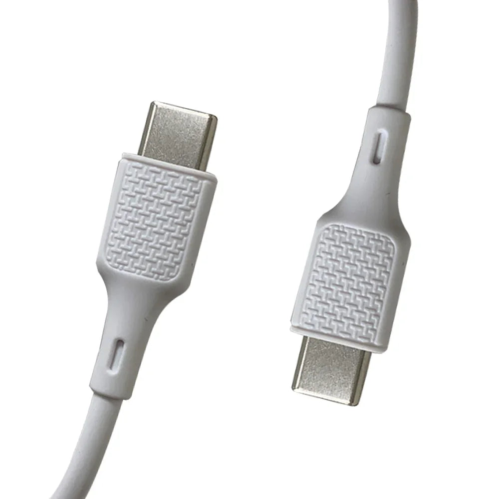Type C to Type C Cable 1m - White (2pcs) - Tashqila Type C to Type C Cable 1m - White (2pcs) - Tashqila